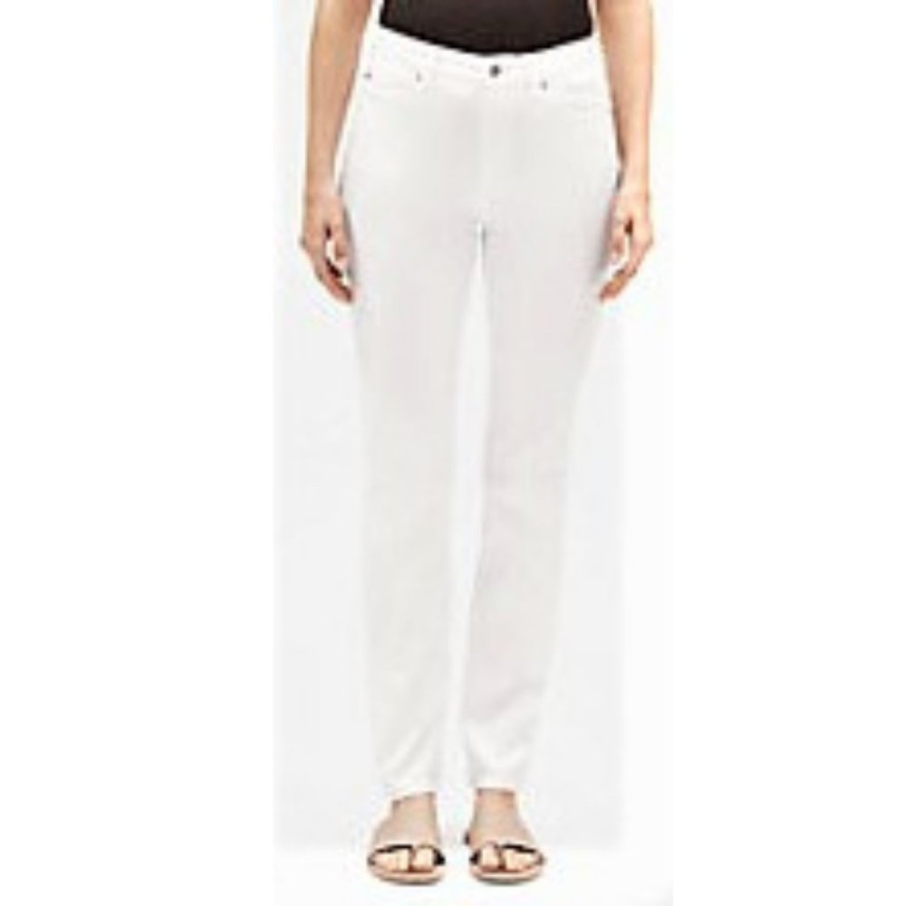 Eileen Fisher Organic Cotton Jeans Sz-16 White Stretch Denim